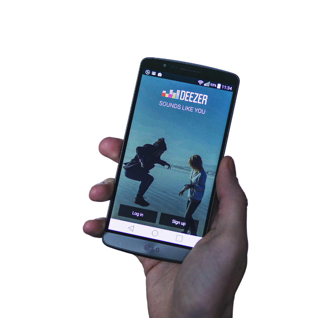Smartphone mit der Deezer App